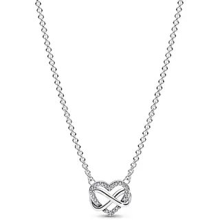 Pandora Funkelnde Unendlichkeits-Herz Collier-Halskette Silber
