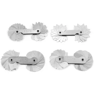 Radius-Messset Rvs Fillet-Messset, Messgerät für externe interne Radien R0.3-25