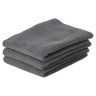 ZONE Denmark Putzlappen aus 100% Baumwolle, 27 x 27 cm, 3er-Set, Anthracite