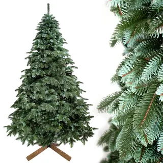 Evergreen Tree® Künstlicher Weihnachtsbaum 210 cm - Premium Tannenbaum Künstlich 100% Spritzguss Weihnachtsbaum mit Holzständer, Made in EU - Artificial Christmas Tree