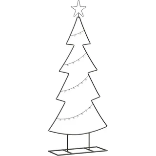 Metall Weihnachtsbaum mit Ständer Schwarz 125 cm Stahl - Schwarz