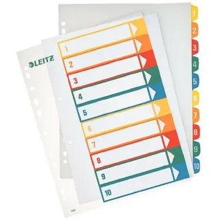 Leitz Zahlenregister DIN A4 Überbreite 1-10 Mehrfarbig 10 St.