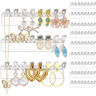 xtemtoamz Ketten Aufbewahrung Schmuckaufbewahrung Wand, Kunststoff Ohrringständer Ketten Halterung Schmuck, Schmuckhalter Wand Ohrring Ständer für Armbänder Ohrring, 9,5 x 2,4cm, 9 Stück