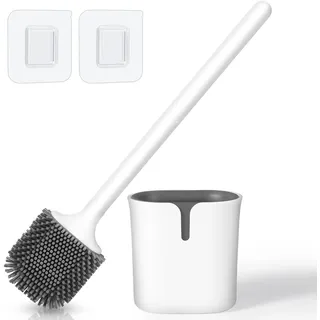 Blendura Silikon Klobürste, WC Bürste Toilettenbürste Klobürste Toilet Brush mit Klobürstenhalter Wandmontage ohne Bohren Stehend für Badezimmer