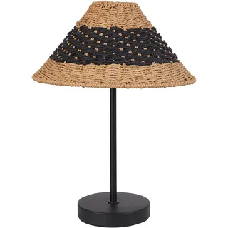 Beliani Tischlampe Beige Schwarz