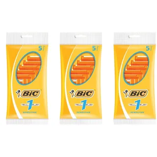 BIC Set mit 3 Hüllen für Rasierer Nr. 1 – 1 Klinge für empfindliche Haut