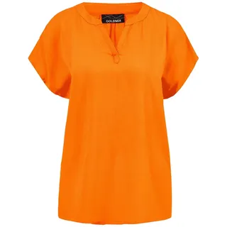 Schlupfbluse GOLDNER "Kurzgröße Bluse mit Tunika Ausschnitt", Damen, Gr. 21, orange, Obermaterial: 100% Viskose CV., Sonstiges, Blusen Schlupfbluse, keine/nicht relevant