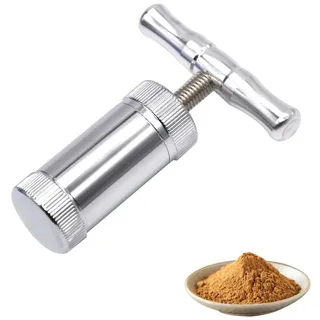 Pollenpresse Tragbare Pollenpresse Abnehmbare Pollenpresse Pfefferpollenpresse Vanillepollenpresse Manuelle Pollenpresse aus Aluminiumlegierung für Kräuter Gewürze Pollen Pfeffer (Silber)