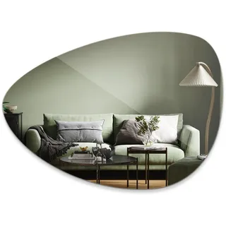 Tulup Spiegel 50x70 cm asymmetrisch , Transparent , Glas , Organisch , 50x70x0.4 cm , Spiegel, Wandspiegel