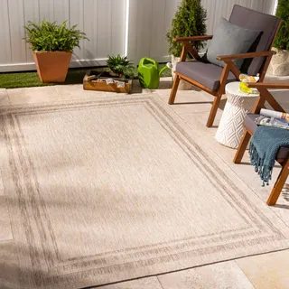 Surya Teppich »LENON«, rechteckig, 4 mm Höhe, Teppich In- Outdoor Boho Jute-Optik, Balkon, Terrasse, Garten, Beige