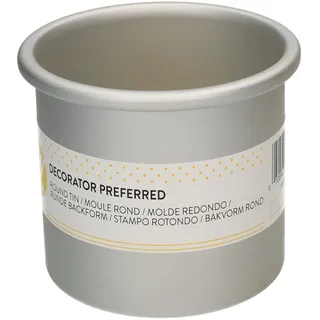 Wilton Runde Backform Extra Tief -Kuchenform für Höhe Kuchen Tortenform Backblech mit extra hohem Rand - Ø 10 x 10 cm, Silber