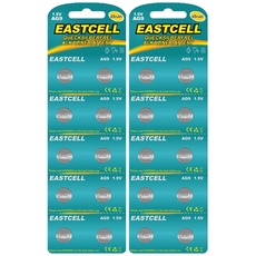 EASTCELL 20 x AG9 1,5V Quecksilberfrei 45 mAh (2 Blistercard a 10 Batterien) LR45 194 936A EINWEG Markenware