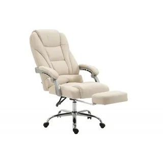 CLP Bürostuhl Pacific Stoff mit ausziehbarer Fußstütze creme - Beige