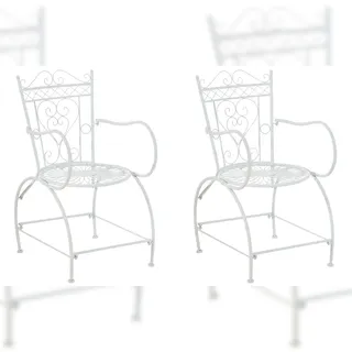 CLP Gartenstuhl 2er Set 48 x 88 x 60 cm weiß