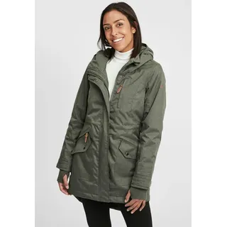 Oxmo OXBella Damen Parka Übergangsmantel Lange Jacke mit Kapuze Pattentaschen Regular fit, - M
