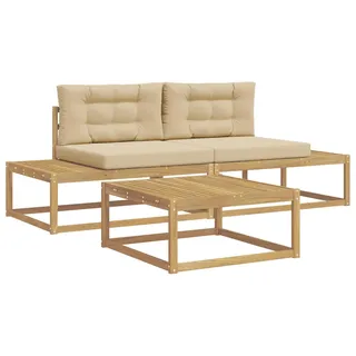 vidaXL Outdoor-Sofagarnitur Polyester Weiß - Weiß