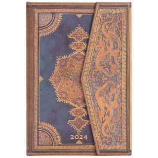 Paperblanks 12-Monatskalender 2024 Safawidisch Indigo | Vertikal | Mini (100 × 140 mm)
