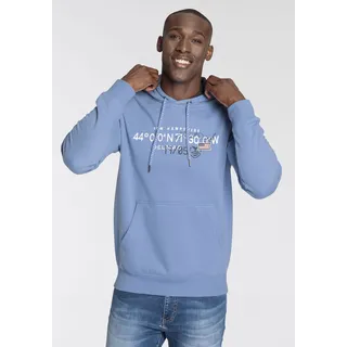 delmao Kapuzensweatshirt, Langarm, lockere Passform, mit Print, mit Kapuze DELMAO blau