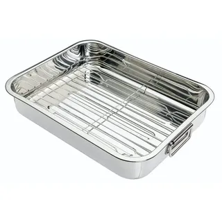 Kitchencraft Edelstahl Bräter 38x27.5 Cm - Silver - One Size