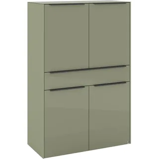 Set One by Musterring Highboard 92 x 140 x 42 cm Olivgrün matt lack / Olivgrün glanz