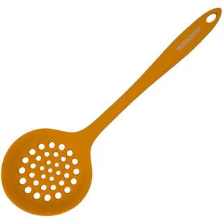 Fackelmann Pfannenwender, optimal zum Frittieren, weiches Silikon, geeignet für Pfannen und Töpfe mit Beschichtung, hitzebeständig bis 230 °C, spülmaschinenfest, Orange, 29 x 7 cm, 1 Stück