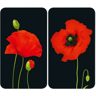 Wenko Herdabdeckplatte Universal Mohn mehrfarbig