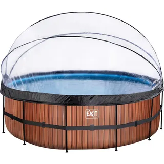 EXIT TOYS Pool 450 x 122 cm inkl. Sandfilteranlage, Abdeckplane, Poolleiter, Reparaturset