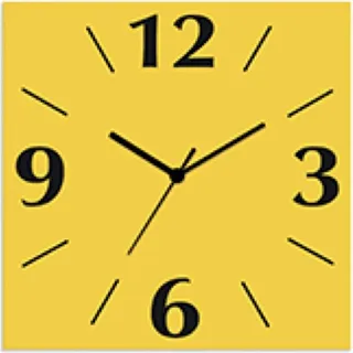ARTland Wanduhr auf Alu Funkuhr - schwarzer Zeiger Trendfarbe Gelb Größe: 30x30 cm - Gelb