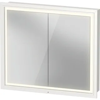 Duravit L-Cube Spiegelschrank mit LED-Beleuchtung, 2 Türen, Touch-LED, Steckdose F, 800x155x700mm, Weiß, LC7651018180000