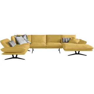 Dieter Knoll Wohnlandschaft , Gelb , Leder , Echtleder , Anilinleder, Büffelleder , Uni , U-Form , 359x217 cm , Dgm , Typenauswahl, Fußauswahl, Lederauswahl, Stoffauswahl, seitenverkehrt erhältlich, Rücken echt , Wohnzimmer, Sofas & Couches, Wohnlandschaften, Wohnlandschaften in U-Form
