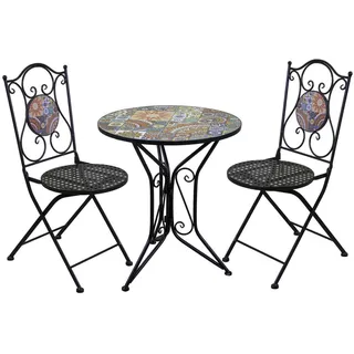 OUTDOOR LOUNGE SET SCHWARZ AUS METALL MOD. FRIGOLE