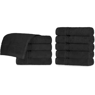 SUPERIOR NS Towel Parent Handtuch-Set, Baumwolle, Schwarz, Washcloth (10-Pack), 10