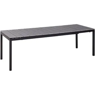 Beliani Tofane Gartentisch 198 x 90 x 77 cm Grau/Schwarz