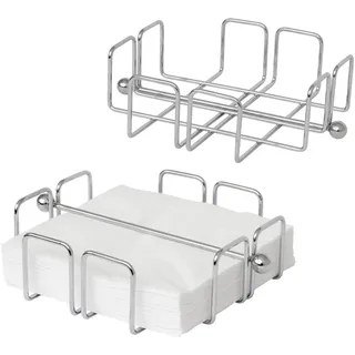 simplywire – 2er-Pack – Dinnerservietten-/Papierserviettenhalter mit gewichteter Stange – Chrom – modernes Design