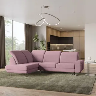 masseno Ecksofa Lerma L-S mit Schlaffunktion L-Form, Sofa mit Bettkasten, Wohnzimmersofa, Couch, Soffa, Bettsofa, Couchgarnitur- Lila, MONOLITH 62 - Lila