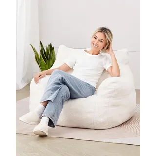 Vevor Sitzsack Sitzkissen Bean Bag (920 x 900 x 685 mm) mit Armlehnen & Aufbewahrungstasche, gefüllt mit 25D Memory Foam mit weichem Teddy-Samtbezug,