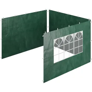 Relaxdays Seitenteile für Pavillon 3er Set 2 x 3 m Wasserdicht Grün