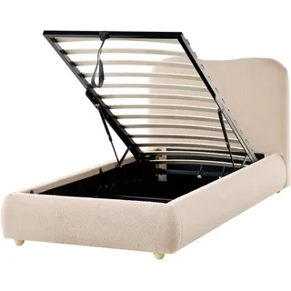 Beliani Bett mit Stauraum Bouclé Blagnac 90 x 200 cm