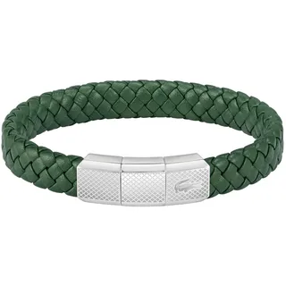 Lacoste Herren. 2040284 Geflochtenes Lederarmband grün (OSFA), Lässig, Armbänder