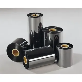 6 x Thermotransfer-Farbband, 110 mm x 74 m, Wachs, 1/2" Hülse, schwarz, außen, Hülsenlänge 110 mm
