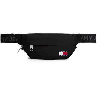 Gürteltasche TOMMY JEANS "TJM ESS DAILY BUMBAG", Damen, Gr. B/H/T: 31cm x 13,5cm x 5,5cm, schwarz, Textil, Taschen Gürteltasche, Unisex Minibag, Bauchtasche mit aufgenähter Logoflagge