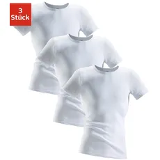 Clipper Unterhemd, (3 St.), aus Doppelripp, T-Shirt, Unterziehshirt, Kurzarm T-Shirt, weiß