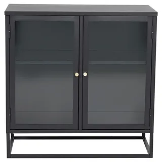 Livetastic Sideboard , Schwarz , Metall, Glas , 85x85x40 cm , Typenauswahl , Kleinmöbel, Kommoden, Sideboards