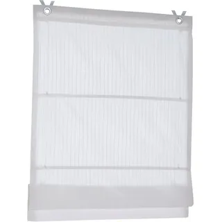 Kutti Raffrollo Ösenrollo Verlock gestreift Blickdicht Weiss Breite 60 x Höhe 140 cm