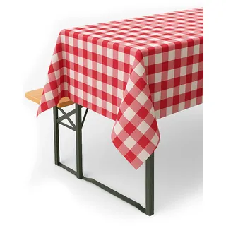 texpot Landhaus Tischdecke 40 x 140 cm Rot-weiß Kariert aus 100% Baumwolle im 20 mm Karo Bauernkaro