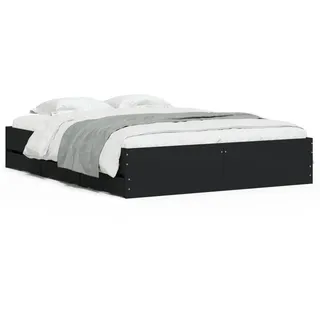 vidaXL Bettgestell mit Schubladen Schwarz 140x200 cm Holzwerkstoff - Schwarz