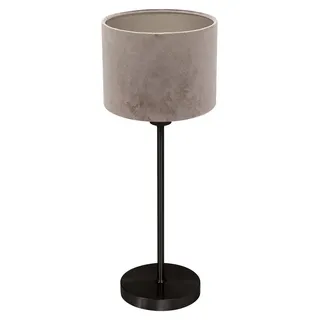 Tischlampe - silber schwarz - NOOR - metall textil - nachttischlampe - E27 - 4423ZW - Mexlite - Schwarz