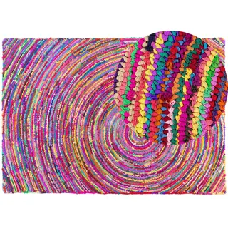 Beliani Kurzflor-Teppich Malatya 230/160 cm , Multicolor , Kunststoff , Abstrakt , Rechteckig , 160x230 cm , Teppiche und Böden, Teppiche, Orientteppiche