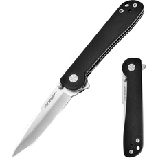 TONIFE Risingstar Klappmesser Outdoor Messer mit Taschenclip, 8Cr14MoV Klinge und G10 Griff für Kleine Messer Camping Messer (Schwarz + Satin)
