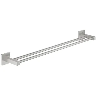 Grohe Start Cube - Doppel- Badetuchhalter (Stichmaß: 600mm, verdeckte Befestigung, Material: Metall), supersteel, 41104DC0